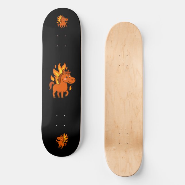 Skateboard with a red horses (Front)