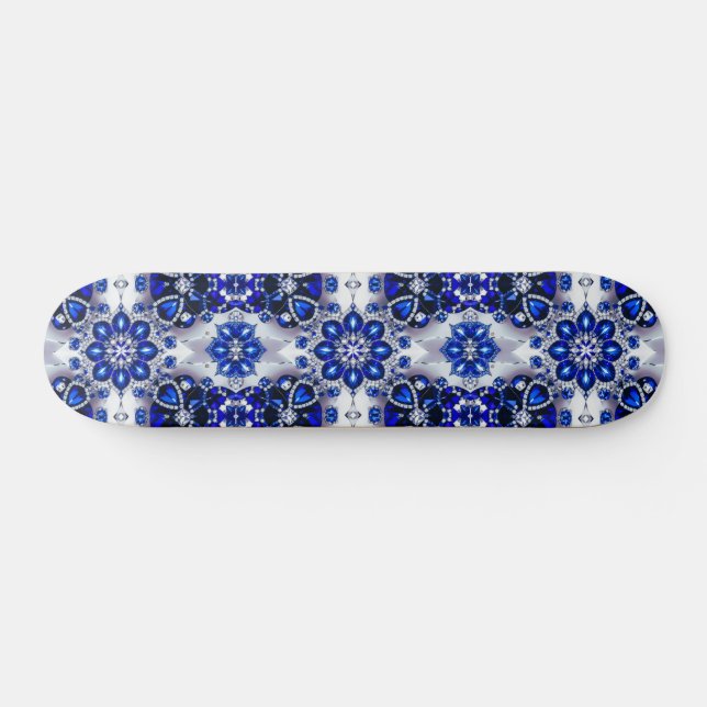 Skateboard with Blue White Colours Design (Horz)