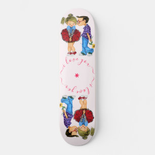 Skateboard with Couple Love - I love You