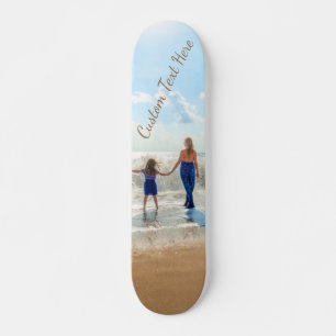 Skateboard with Custom Photo and Text - Vacation