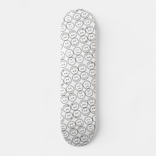 Skateboard with emoji.