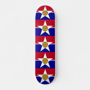 Skateboard with flag of Dallas, USA