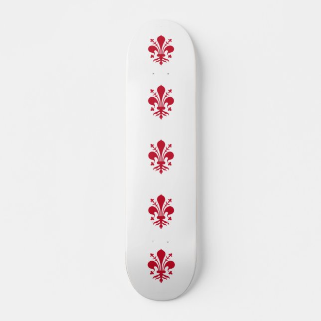 Skateboard with flag of Florence, Italy (Front)