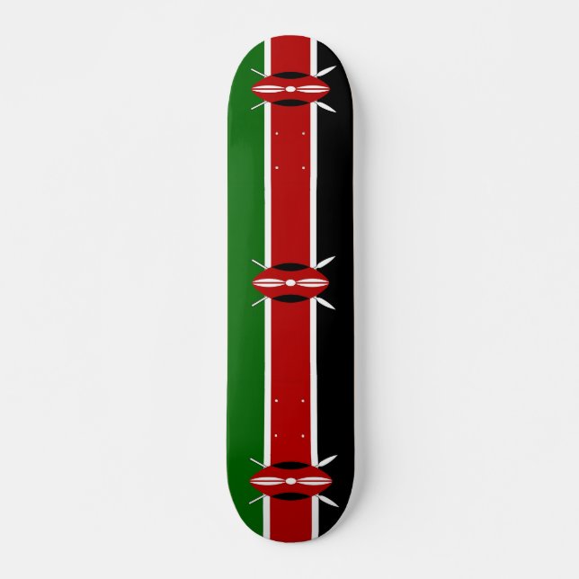 Skateboard with flag of Kenya (Front)