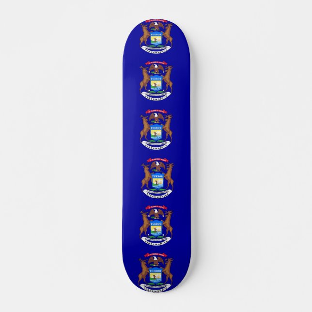 Skateboard with flag of Michigan (Front)
