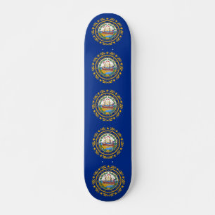 Skateboard with flag of New Hampshire