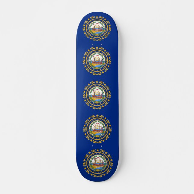 Skateboard with flag of New Hampshire (Front)
