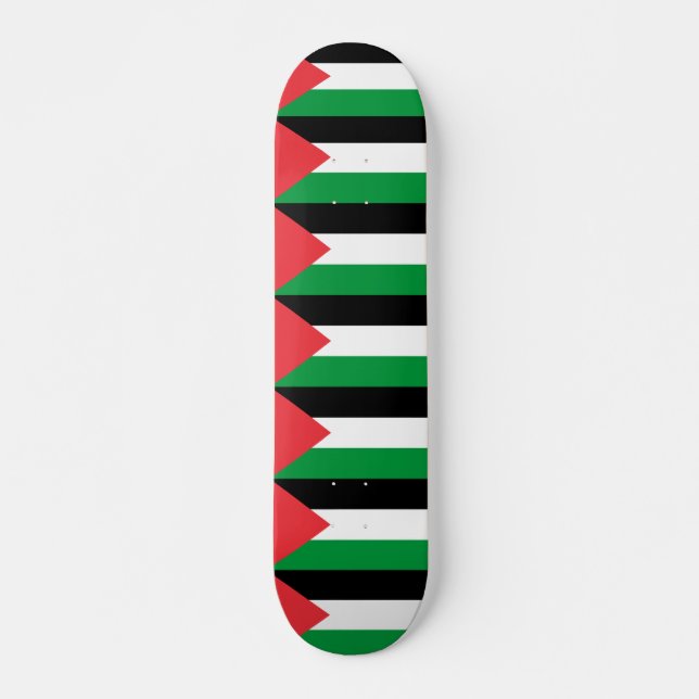 Skateboard with flag of Palestine (Front)