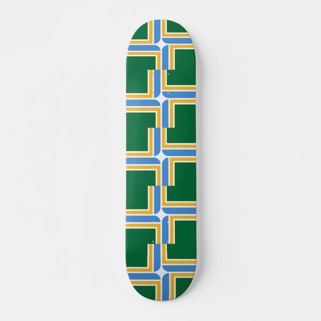 Skateboard with flag of Portland, Oregon, USA (Front)