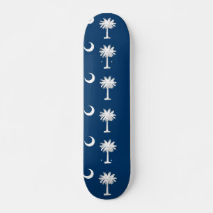 Skateboard with flag of South Carolina