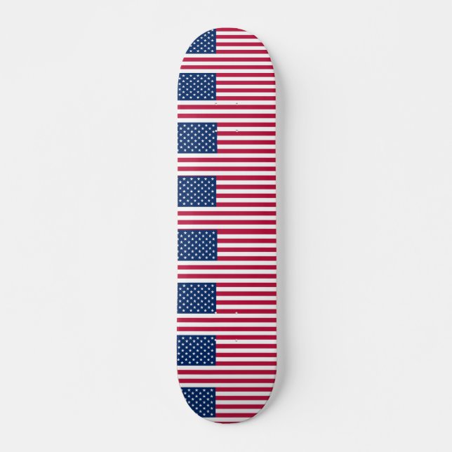Skateboard with flag of United States (Front)