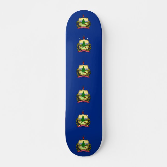 Skateboard with flag of Vermont (Front)