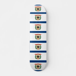 Skateboard with flag of West Virginia