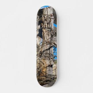 Skateboard with Gnarly Rusty Barbed Wire Design