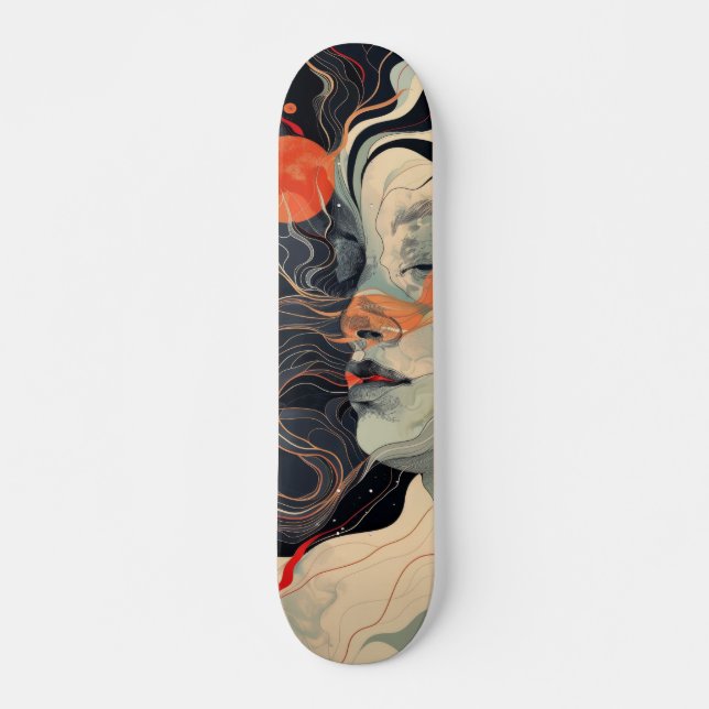 Skateboard Woman's Face with Closed Eyes (Front)