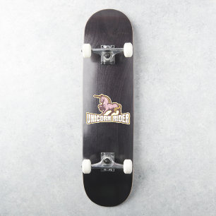 Skateboard Yellow Unicorn Rider Sticker
