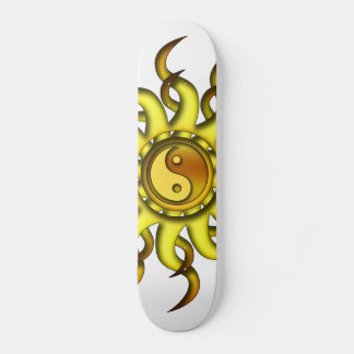 Skateboard, Yin Yang Sun, Yellow Gold Skateboard