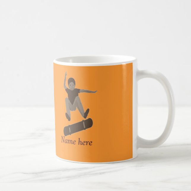 Skateboarder and name on mugs (Right)
