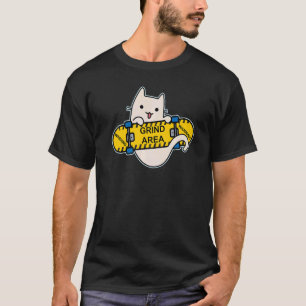 Skateboarder Cat Skateboarding on Skateboard Grind T-Shirt