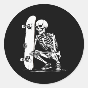 Skateboarder classic round sticker
