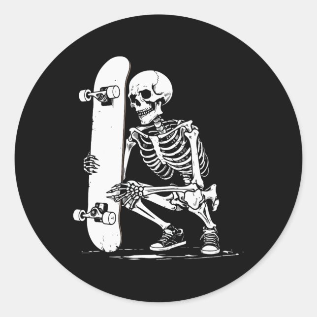 Skateboarder  classic round sticker (Front)