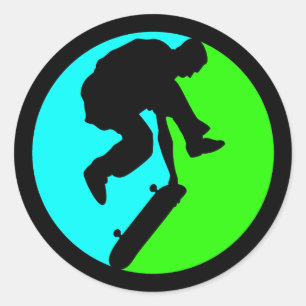 SKATEBOARDER CLASSIC ROUND STICKER