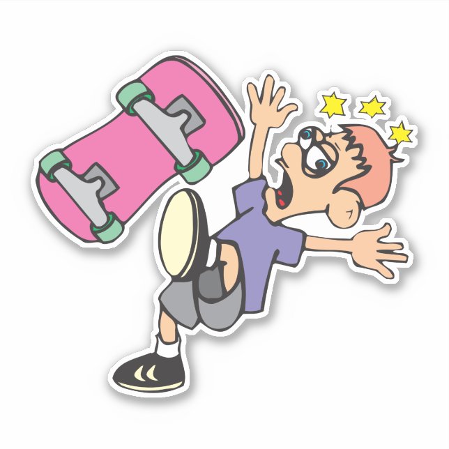 Skateboarder Custom-Cut Vinyl Sticker (Front)