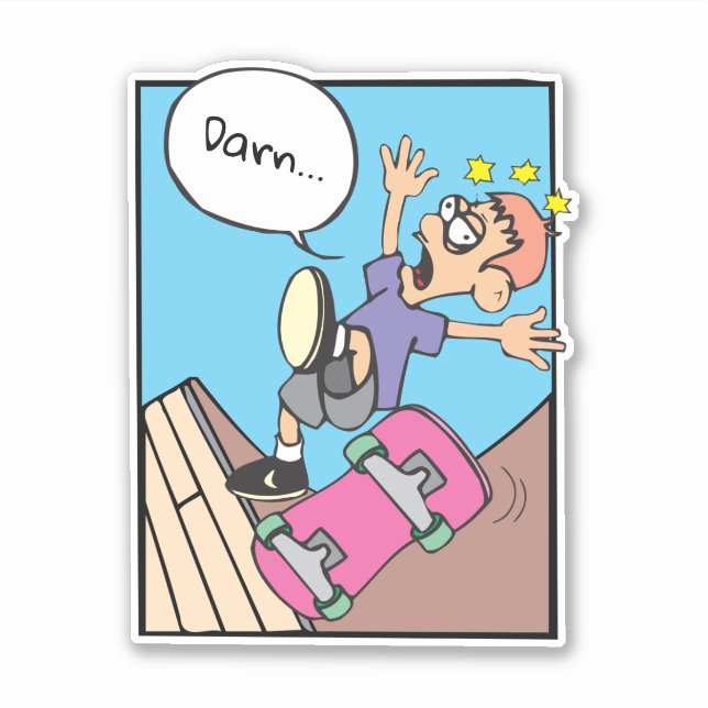 Skateboarder Custom-Cut Vinyl Sticker (Front)