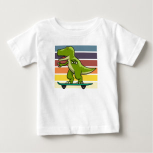 Skateboarder Dinosaur T-Rex Baby T-Shirt