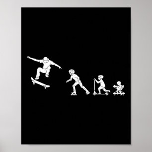Skateboarder Evolution Gift  Poster