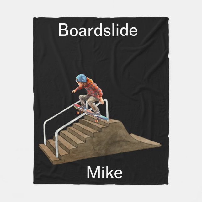 skateboarder fleece blanket (Front)