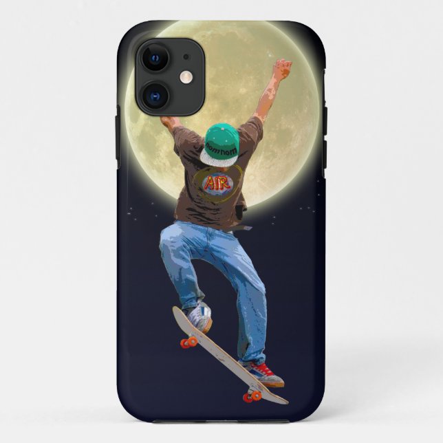 Skateboarder & Full Moon Action Sports Art Case-Mate iPhone Case (Back)