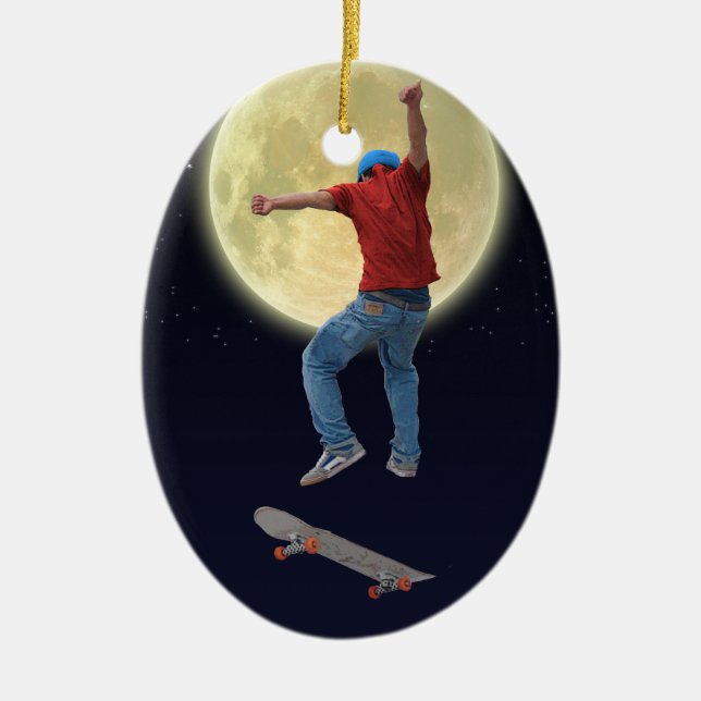 Skateboarder Get Some Air Action Street Kulcha Art Ceramic Tree Decoration (Front)