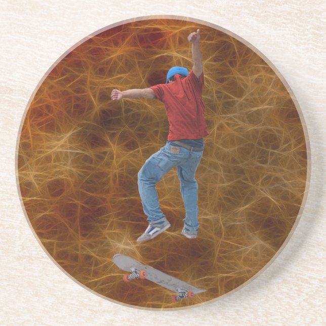 Skateboarder Get Some Air Action Street Kulcha Art Coaster (Front)