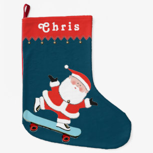 Skateboarder Holiday Gift Large Christmas Stocking