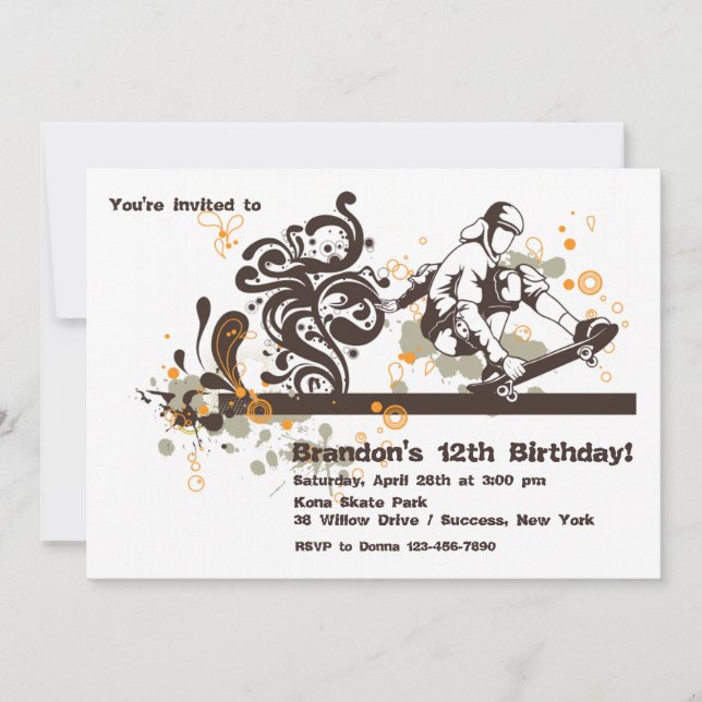 Skateboarder Invitation (Front)