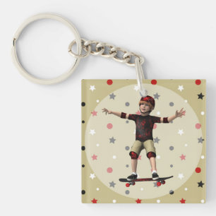 Skateboarder Key Ring