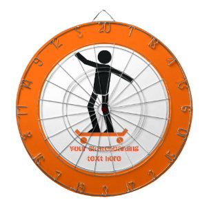Skateboarder on his skateboard custom dartboard