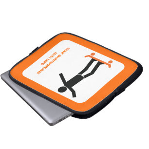 Skateboarder on his skateboard custom laptop sleeve