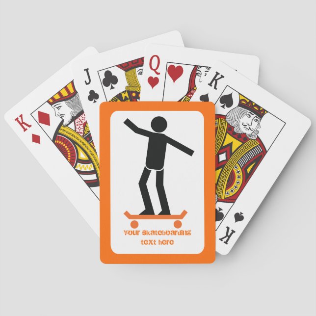 Skateboarder on his skateboard custom playing cards (Back)