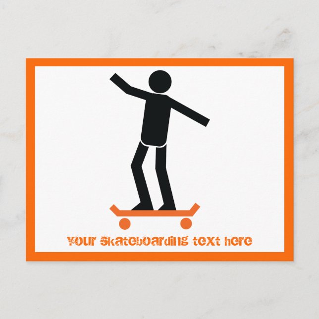 Skateboarder on his skateboard custom postcard (Front)