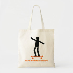 Skateboarder on his skateboard custom tote bag