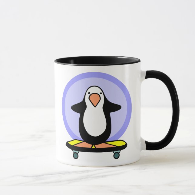 Skateboarder Penguin Skateboarding Fun Skateboard Mug (Right)