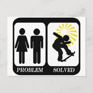 SKATEBOARDER PROBLEM SOLVED POSTCARD
