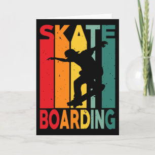Skateboarder Retro Vintage Design Skateboarding  Card