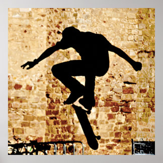 Skateboarder Silhouette Poster