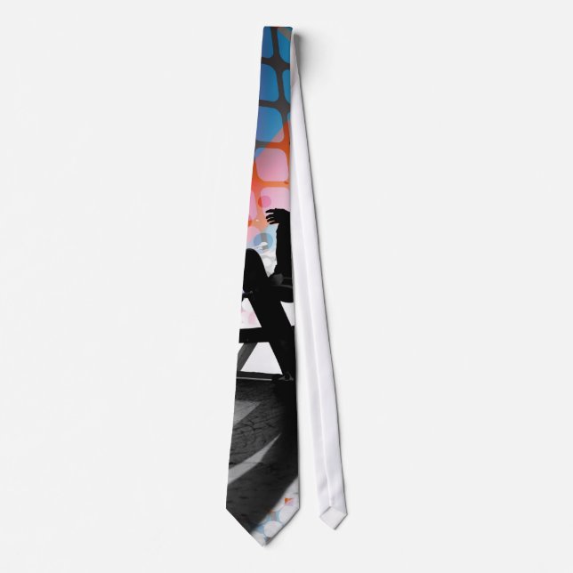 Skateboarder Silhouette Tie (Front)