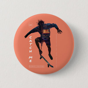 Skateboarder silhouette - Urban design 6 Cm Round Badge