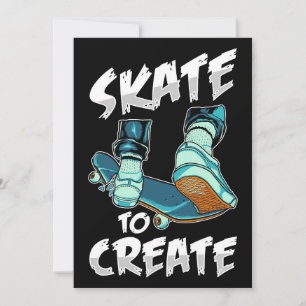 Skateboarder Skate To Create Invitation