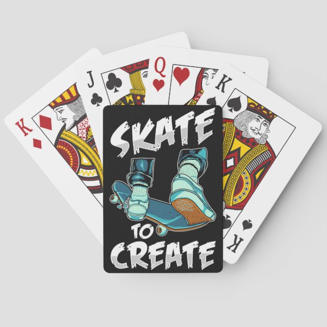 Skateboarder Skate To Create Playing Cards (Back)